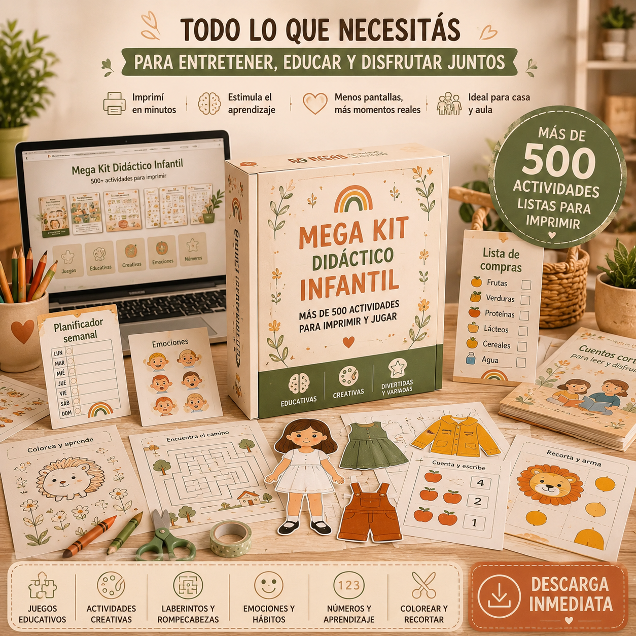 MegaKit Didáctico Infantil : +1200 actividades para niños y niñas